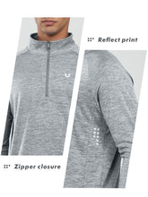 Load image into Gallery viewer, NORTHYARD Men's Quarter Zip Pullover – Long Sleeve Moisture-Wicking Running Shirt with UPF 50+ in Light Heather
