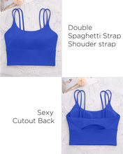 Load image into Gallery viewer, Everrysea Longline Sports Bra for Women Padded Workout Tank Tops Built in Bras Strappy Yoga Corp Top Camisole
