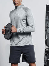 Load image into Gallery viewer, NORTHYARD Men's Quarter Zip Pullover – Long Sleeve Moisture-Wicking Running Shirt with UPF 50+ in Light Heather
