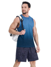 Load image into Gallery viewer, EZRUN Men's Tank Tops Quick Dry Workout Muscle Sleeveless Shirts Summer Gym Athletic Shirt for Swim Beach Running Gradient Blue
