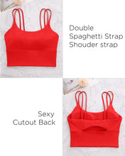 Load image into Gallery viewer, Everrysea Longline Sports Bra for Women Padded Workout Tank Tops Built in Bras Strappy Yoga Corp Top Camisole
