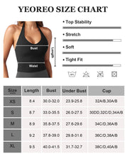 Load image into Gallery viewer, YEOREO Women's Halter Crop Top V Neck Workout Going Out Tank Top Hazel Padded Sleeveless Backless Trendy Summer Camisole Black
