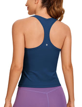 Load image into Gallery viewer, CRZ YOGA Butterluxe Racerback Workout Tank Tops for Women Sleeveless Camisole Gym Athletic Yoga Shirts French Navy
