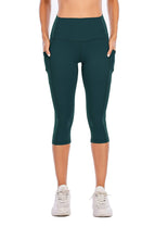 Load image into Gallery viewer, Steppe Naked Feeling High Waisted Yoga Pants Women's Workout Capris Leggings with Pockets Tummy Control Buttery Soft Running Compression Capris for Athletic Gym Exercise Fitness Dark Sea
