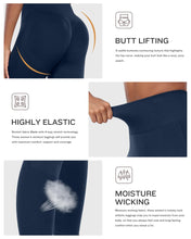 Load image into Gallery viewer, NORMOV Seamless Workout Butt Lifting Leggings - Booty Scrunch Gym Leggings for Women(Navy,L)
