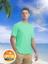 Load image into Gallery viewer, MAGCOMSEN Men's UPF 50+ Short Sleeve Dry-Fit T-Shirt – Lightweight Active Shirt | Mint Green
