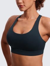 Load image into Gallery viewer, CRZ YOGA Women's Strappy Sports Bras Fitness Workout Padded Yoga Criss Cross Back Cami True Navy
