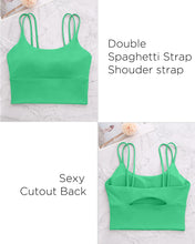 Load image into Gallery viewer, Everrysea Longline Sports Bra for Women Padded Workout Tank Tops Built in Bras Strappy Yoga Corp Top Camisole
