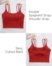 Load image into Gallery viewer, Everrysea Longline Sports Bra for Women Padded Workout Tank Tops Built in Bras Strappy Yoga Corp Top Camisole
