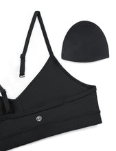 Load image into Gallery viewer, CRZ YOGA Butterluxe V-Neck Sports Bras for Women - Adjustable Thin Straps Padded Yoga Top Basic Wireless Camisole Green Palm Court
