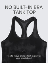 Load image into Gallery viewer, CRZ YOGA Butterluxe Racerback Workout Tank Tops for Women Sleeveless Camisole Gym Athletic Yoga Shirts Black Tie Dye Flowers
