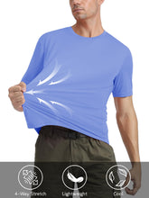 Load image into Gallery viewer, Mens Sun Shirts Short Sleeve UPF 50+ T-Shirt Quick Dry Shirts Moisture Wicking Summer Shirts Rash Guard T Shirts Light Blue
