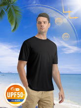 Load image into Gallery viewer, MAGCOMSEN Men's Athletic Short Sleeve Summer T-Shirt - Dry Fit &amp; Ultra Lightweight with UV Protection, Black, US Medium
