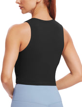 Load image into Gallery viewer, Natural Feelings Nudi Sports Bras for Women Removable Padded Yoga Tank Tops Sleeveless Fitness Workout Crop Tops Black
