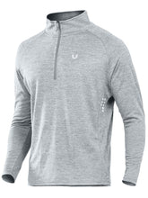 Load image into Gallery viewer, NORTHYARD Men's Quarter Zip Pullover – Long Sleeve Moisture-Wicking Running Shirt with UPF 50+ in Light Heather

