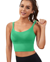 Load image into Gallery viewer, Everrysea Longline Sports Bra for Women Padded Workout Tank Tops Built in Bras Strappy Yoga Corp Top Camisole
