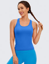 Load image into Gallery viewer, CRZ YOGA Butterluxe Racerback Workout Tank Tops for Women Sleeveless Camisole Gym Athletic Yoga Shirts Sparkle Blue
