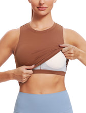 Load image into Gallery viewer, Natural Feelings Nudi Sports Bras for Women Removable Padded Yoga Tank Tops Sleeveless Fitness Workout Crop Tops Coffee Brown
