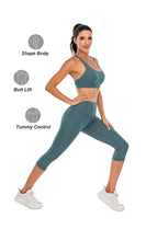 Load image into Gallery viewer, Steppe Naked Feeling High Waisted Yoga Pants Women's Workout Capris Leggings with Pockets Tummy Control Buttery Soft Running Compression Capris for Athletic Gym Exercise Fitness Adriatic Blue
