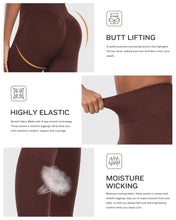 Load image into Gallery viewer, NORMOV Seamless Workout Butt Lifting Leggings - Booty Scrunch Gym Leggings for Women(Coffee,S)
