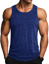 Load image into Gallery viewer, MAGCOMSEN Mens Workout Tank Tops Sleeveless Shirts Athletic Dry Fit Tank Top Gym Running Tank Top Men Sport Summer Tank Royal Blue
