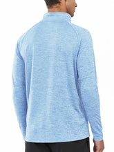 Load image into Gallery viewer, NORTHYARD Men's Quarter Zip Pullover – Long Sleeve Moisture-Wicking Running Shirt with UPF 50+ in Sky Heather
