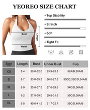 Load image into Gallery viewer, YEOREO Women's Halter Crop Top V Neck Workout Going Out Tank Top Hazel Padded Sleeveless Backless Trendy Summer Camisole White
