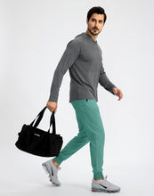 Load image into Gallery viewer, Pudolla Men's Lightweight Tapered Jogger Pants with Zip Pockets – Quick-Dry Athletic Running Joggers in Tea Green
