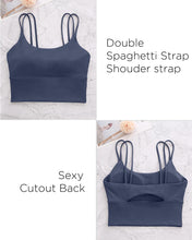 Load image into Gallery viewer, Everrysea Longline Sports Bra for Women Padded Workout Tank Tops Built in Bras Strappy Yoga Corp Top Camisole
