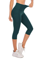 Load image into Gallery viewer, Steppe Naked Feeling High Waisted Yoga Pants Women's Workout Capris Leggings with Pockets Tummy Control Buttery Soft Running Compression Capris for Athletic Gym Exercise Fitness Dark Sea
