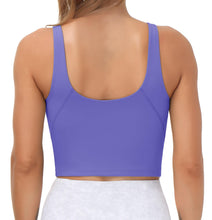 Load image into Gallery viewer, Women’s Longline Sports Bra Wirefree Padded Medium Support Yoga Bras Gym Running Workout Tank Tops(Bright Purple)
