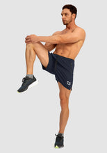 Load image into Gallery viewer, G Gradual Men's 5" Running Shorts with Zip Pockets – Quick-Dry Gym &amp; Athletic Workout Shorts in Navy
