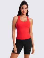 Load image into Gallery viewer, CRZ YOGA Butterluxe Racerback Workout Tank Tops for Women Sleeveless Camisole Gym Athletic Yoga Shirts Deep Red
