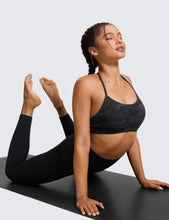 Load image into Gallery viewer, CRZ YOGA Butterluxe Womens Y Back Sports Bra - Padded Racerback Low Impact Spaghetti Thin Strap Workout Yoga Top Dark Grey Camouflage 2
