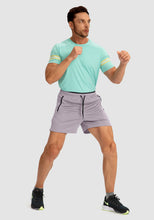 Load image into Gallery viewer, G Gradual Men's 5" Running Shorts with Zip Pockets – Quick-Dry Gym &amp; Athletic Workout Shorts in Light Grey
