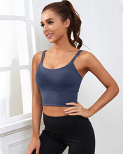 Load image into Gallery viewer, Everrysea Longline Sports Bra for Women Padded Workout Tank Tops Built in Bras Strappy Yoga Corp Top Camisole

