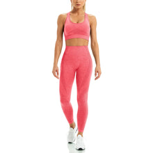 Load image into Gallery viewer, WodoWei Women 2 Piece Workout Outfits Sports Bra Seamless Leggings Yoga Gym Activewear Set (YO610-Red Marl)

