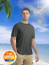 Load image into Gallery viewer, Mens Running Shirts Short Sleeve T-Shirt UPF 50+ Moisture Wicking Hiking Shirts Dry Fit Tee Shirts Outdoor Shirts for Men Dark
