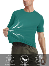 Load image into Gallery viewer, Mens Short Sleeve Shirts Lightweight T-Shirt Sun Protection Rash Guards Shirts Gym Tshirts Base Layer Running Shirts Active Shirts Emerald Green
