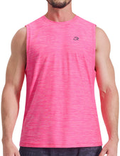 Load image into Gallery viewer, EZRUN Men's Tank Tops Quick Dry Workout Muscle Sleeveless Shirts Summer Gym Athletic Shirt for Swim Beach Running Neon Pink
