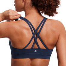 Load image into Gallery viewer, CRZ YOGA Women's Strappy Sports Bras Fitness Workout Padded Yoga Criss Cross Back Cami Navy
