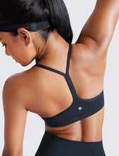 Load image into Gallery viewer, CRZ YOGA Butterluxe Womens Y Back Sports Bra - Padded Racerback Low Impact Spaghetti Thin Strap Workout Yoga Top True Navy
