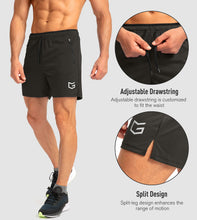 Load image into Gallery viewer, G Gradual Men's 5" Running Shorts with Zip Pockets – Quick-Dry Gym &amp; Athletic Workout Shorts in Olive Green
