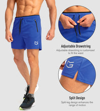 Load image into Gallery viewer, G Gradual Men's 5" Running Shorts with Zip Pockets – Quick-Dry Gym &amp; Athletic Workout Shorts in Blue
