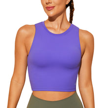 Load image into Gallery viewer, Natural Feelings Nudi Sports Bras for Women Removable Padded Yoga Tank Tops Sleeveless Fitness Workout Crop Tops Royal Lilac
