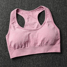 Load image into Gallery viewer, WodoWei Women 2 Piece Workout Outfits Sports Bra Seamless Leggings Yoga Gym Activewear Set (YO610-Pink)
