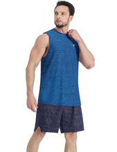 Load image into Gallery viewer, EZRUN Men's Tank Tops Quick Dry Workout Muscle Sleeveless Shirts Summer Gym Athletic Shirt for Swim Beach Running Navy
