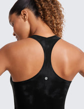 Load image into Gallery viewer, CRZ YOGA Butterluxe Racerback Workout Tank Tops for Women Sleeveless Camisole Gym Athletic Yoga Shirts Black Tie Dye Flowers
