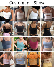 Load image into Gallery viewer, Everrysea Longline Sports Bra for Women Padded Workout Tank Tops Built in Bras Strappy Yoga Corp Top Camisole
