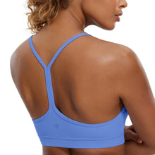Load image into Gallery viewer, CRZ YOGA Butterluxe Womens Y Back Sports Bra - Padded Racerback Low Impact Spaghetti Thin Strap Workout Yoga Top Wild Indigo
